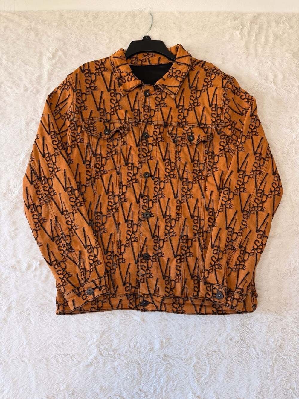 Valabasas V-Ink Jacket Size L Brown Black Denim